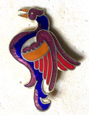 Rad Stylized Psychedelic Peacock Enamel Hat Pin Tie Tack Lapel Pin