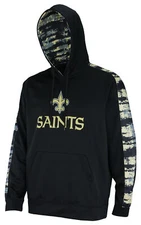 Zubaz NFL Men's New Orleans Saints Performance Hoodie w/ Oxide Sleeves