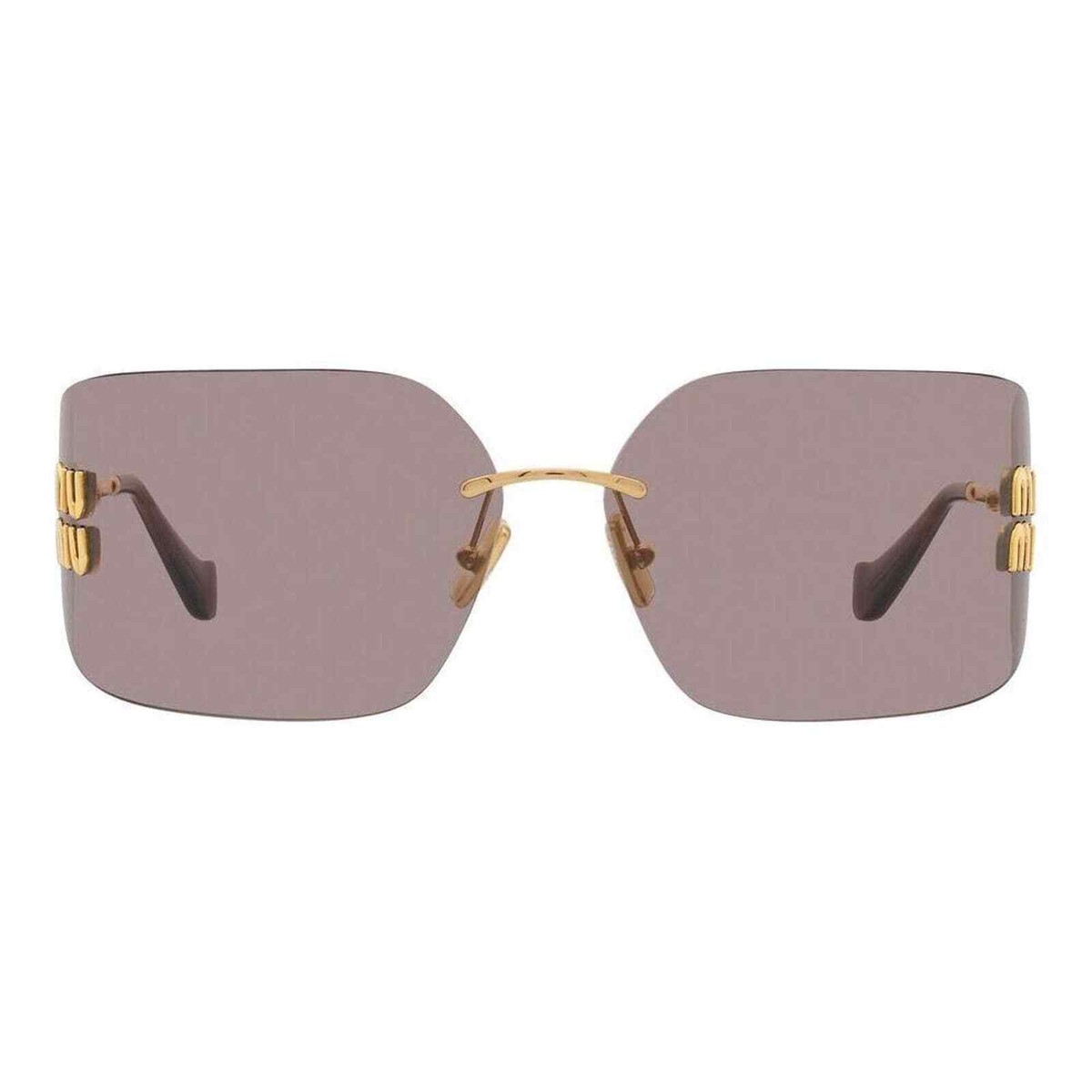 Miu Miu MU54YS 5AK06I BRAND NEW Sunglasses Gold Purple Wraparound Rimles Women Miu Miu Sunglasses MU 54YS Gold Light Purple Brown 5AK0/6I  main image 3