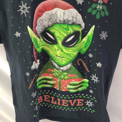Christmas Alien UFO Believe Mens Fruit 