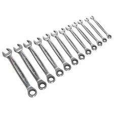 Image of 1 - 12 Piece Set Sealey Ratchet Combination Spanner Metric