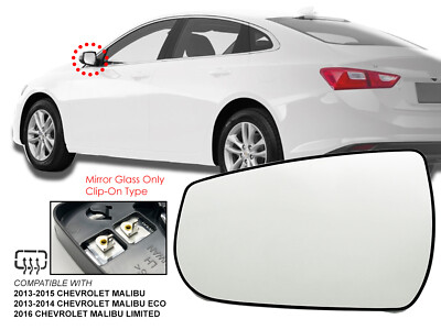 Side Mirror Glass for 2013-2016 CHEVY MALIBU with Heated Driver