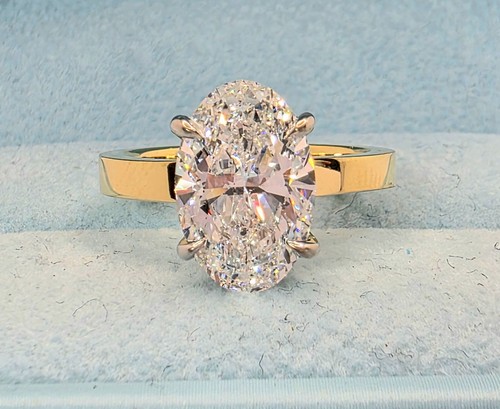 5.00 Ct D VS1 Round Solitaire Oval Lab Grown Diamond Ring IGI Certified 18k - Picture 2 of 12