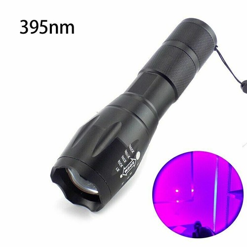 Torcia flash LED UV zoom 365 nm 395 nm zoom Torcia fluorescente luce nera - Foto 10 di 10