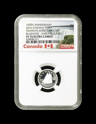 CANADA. 2016, 10 Cents, Silver - NGC PF70 - Top Pop 🥇 Bluenose