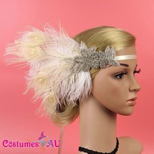 1920s Headband Vintage Bridal Gatsby 20s Flapper Feather Gangster 20's Headpiece