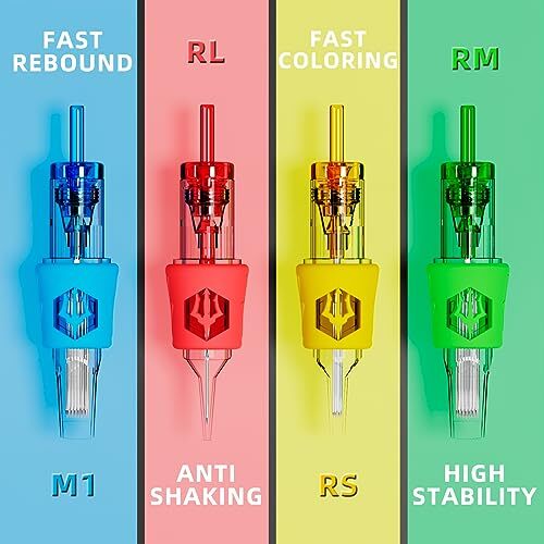Poseidon 50Pcs Tattoo Cartridge Needles Assorted Mixed Size Round Liner