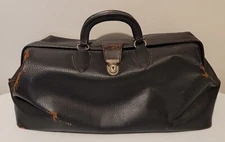 Vintage Schell Cowhide Leather Cowhide Doctors Bag Purse
