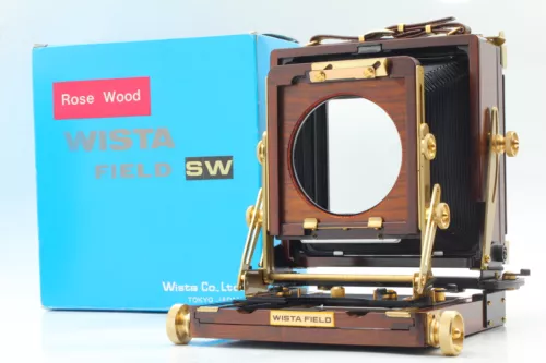 RARE【Almost Unused in Box】 Wista Field 45DX SW Rose Wood 4x5 Film Camera JAPAN