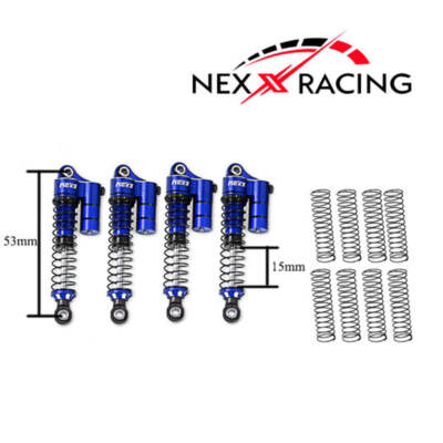 Nexx Racing 53mm Reservoir shocks (4pcs) for Redcat MT-18 - Blue