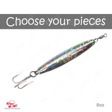 Fish WOW! 8oz Diamond Jig Mylar laser Trolling from 1pc 2pcs 3 5 10 20pcs New