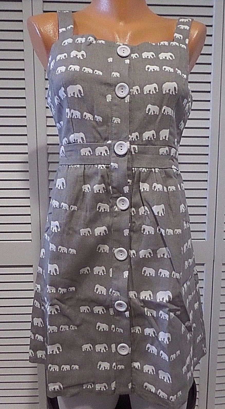 FILA Abito Pachyderms of Endearment di Ducks in A Row abito grigio elefante taglia S nuovo senza etichette