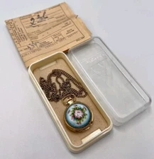 Vintage Chaika USSR Pendant Watch for Women Gold Gilded Original Box/ Passport 