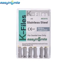 60pcs Endo K Files Dental Stainless Steel Root Canal Hand Use K-File 25MM #15-80