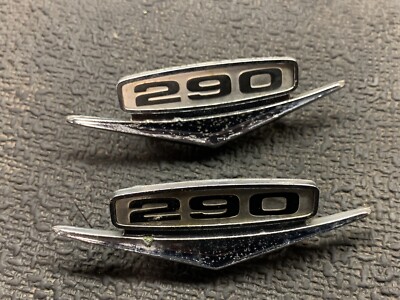 1969 American Motors Rambler Script Emblem ''290'' P/N's 3554054 O.E.M. Pair Of 2