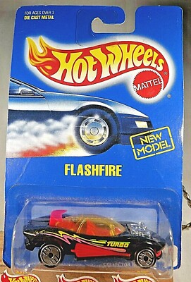 1991 Hot Wheels Blue Card Collector #140 FLASHFIRE Black w/Chrome UH Sp Variant