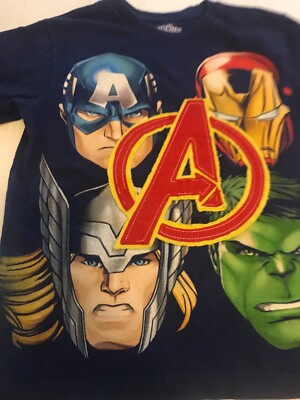 Avengers tee Shirt youth size  8 with appliqué