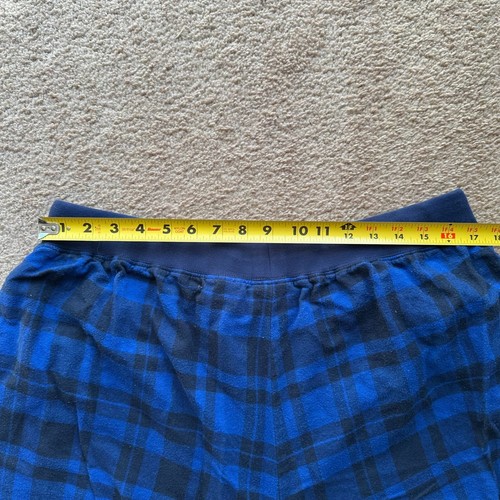 LL Bean Sweatpants Mens XL 34x30 Black Blue Plaid Flannel Straight High Rise - Picture 6 of 12