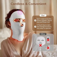 Red Light Therapy Mask for Face,Cordless LED Face Mask Light Therapy,Usb C Recha