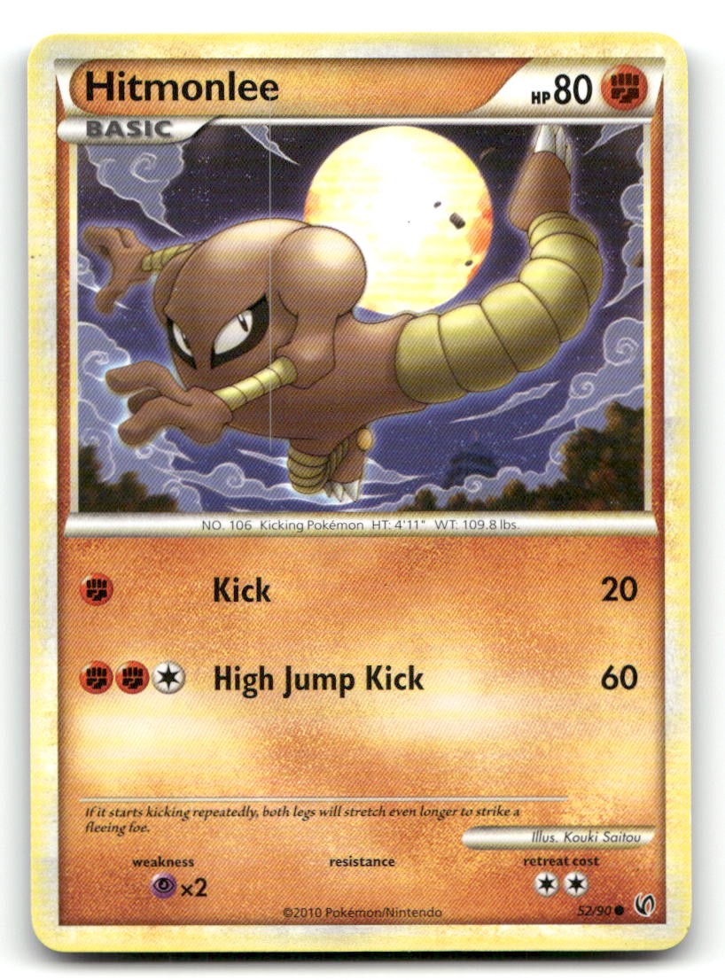 Hitmonlee 52/90 HGSS Undaunted LP Pokemon