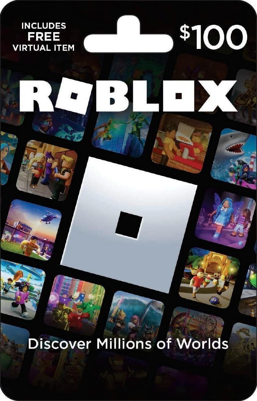 Roblox $100 Physical Gift Card [includes Free Virtual Item Gift.GIFTEY