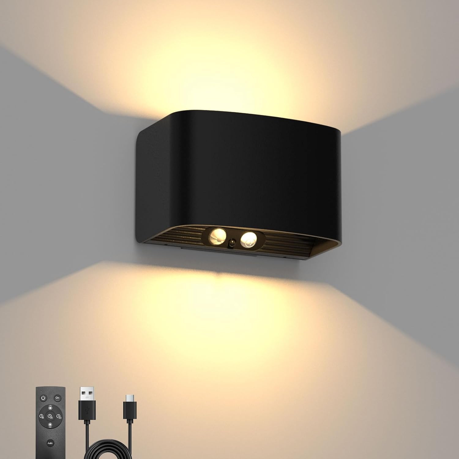 Applique Parete Ricaricabile Design Nero - Luce LED Magnetica Trend