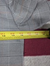 Gucci Mini Dress Velvet-Trim Gray Glen Plaid Size S 3/4 Sleeve 