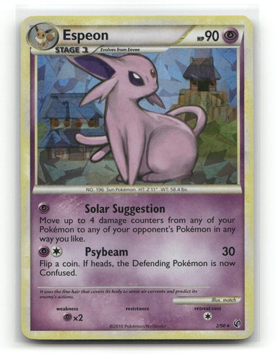 Espeon (HGSS Undaunted 2/090 Holo Rare Deck Exclusives Pokemon LP