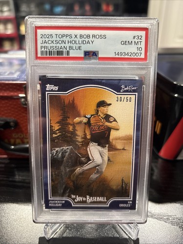 2025 Topps X Bob Ross Prussian Blue /50 PSA 10 Jackson Holliday 