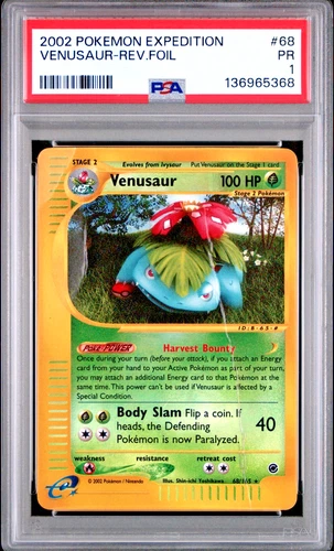 PSA 1 2002 Expedition Venusaur REVERSE Holo Foil 30/165 WOTC Pokemon