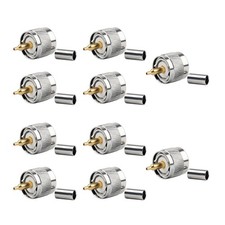 10PCS UHF Male PL259 Crimp Plug Connector for RG58 RG142 LMR195 RG400 Cable Part