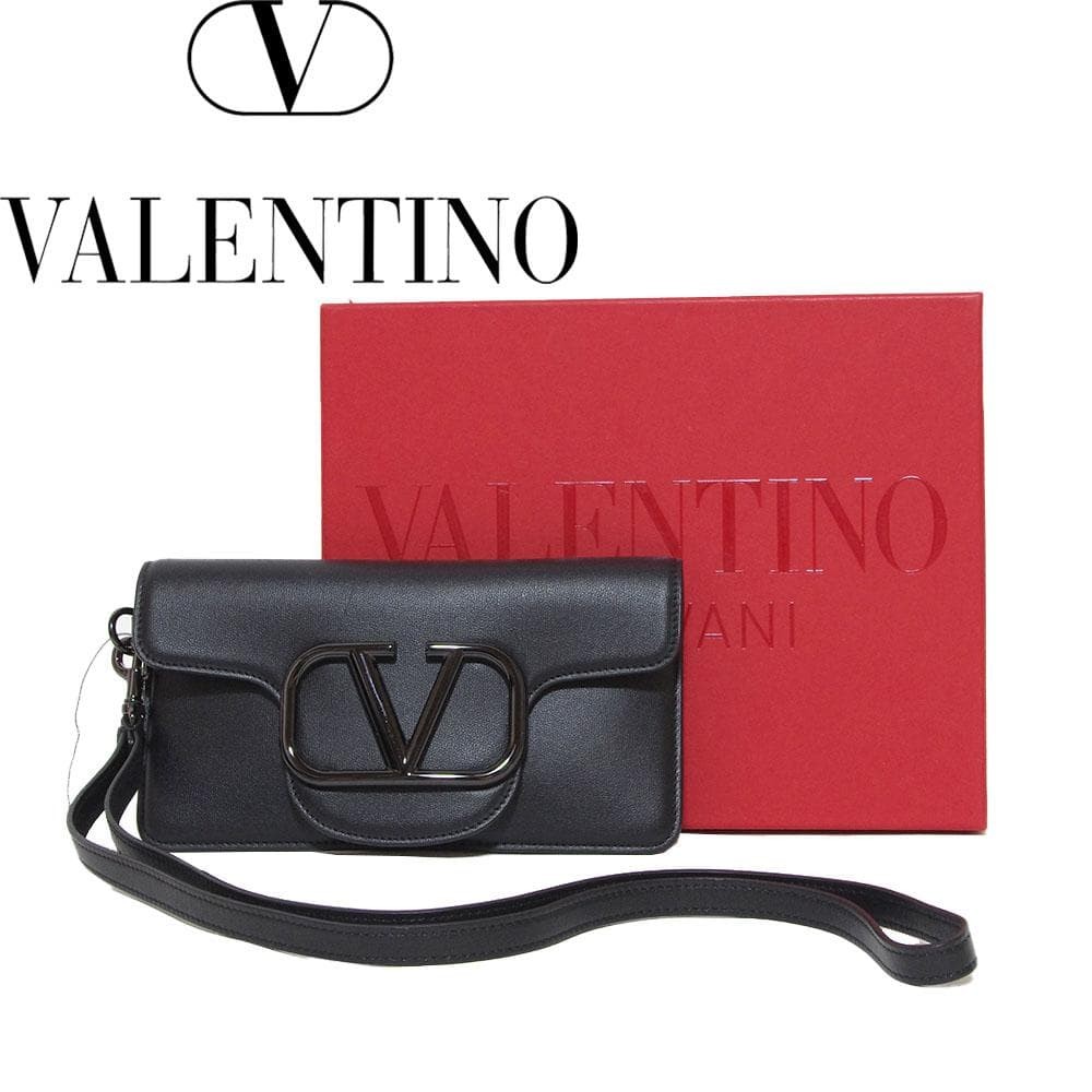 Valentino V Logo Leather Phone Case Clutch Bag With Box dust bag New