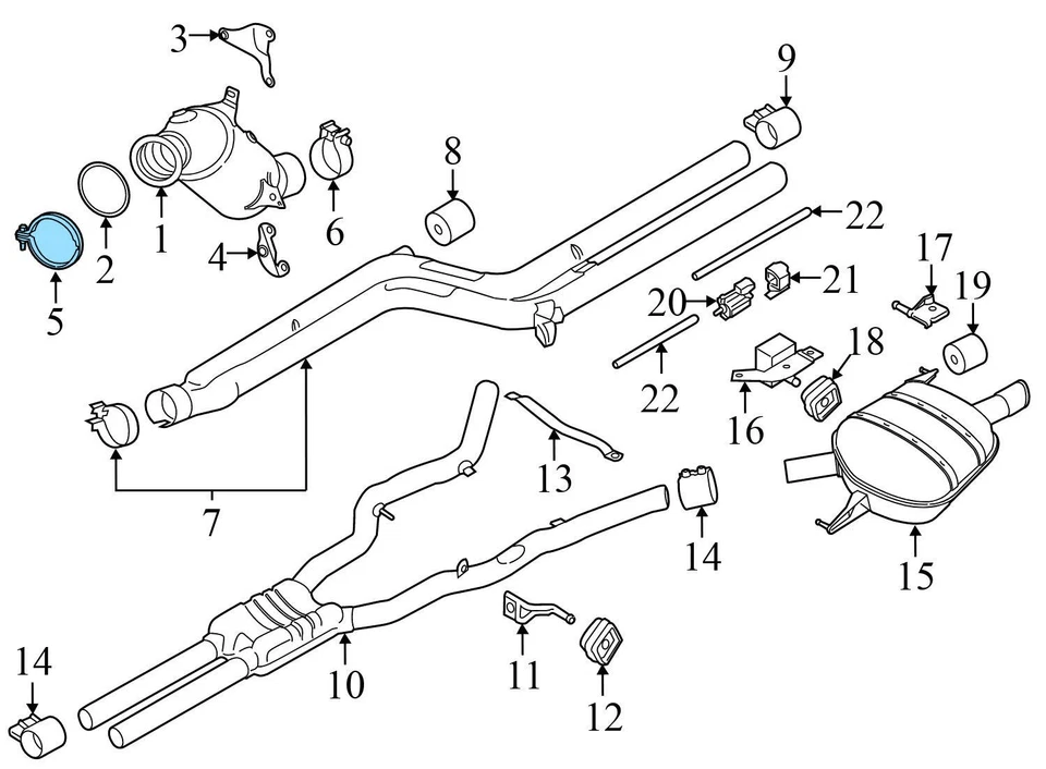 BMW 750LI XDRIVE 2010-2019 - Abrazadera de escape 7620508 Foto 3 de 4