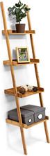 Scaffale a Scala, Mobile Contenitore in Bambù, Libreria Con 4 Ripiani, Cucina, H