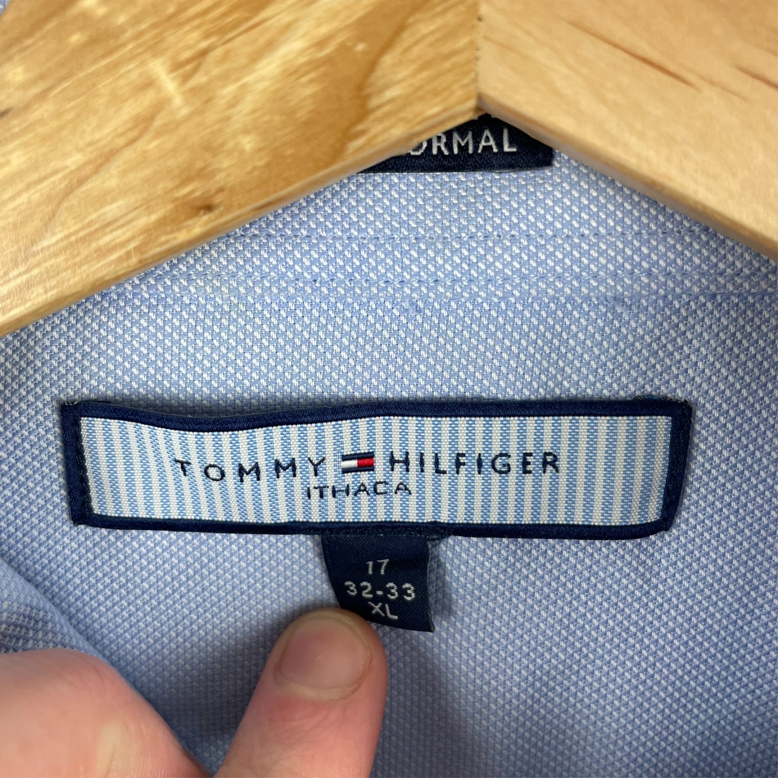 Men's Tommy Hilfiger Ithaca Cuff Link Long Sleeve Shirt Size XL Extra Large Blue thumbnail 2