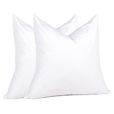 puredown 18 x 18 Decorative Feather Down Throw Pillow Inserts Set of 2, Whi...