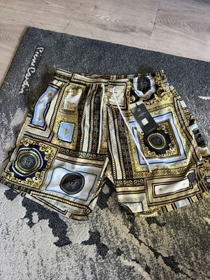 Versace 19.69 Herren Bermuda Shorts Barock Muster Gold/Schwarz/Weiß XL
