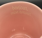  "Bonjour Mon Amour" Opal House stoneware mug Pink w/ pale yellow Daisies 16 oz  — photo 9