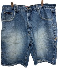 Vibes Denim Shorts Mens 40 Blue Baggy Loose Fit Y2K Hip Hop Skater Faded Jorts