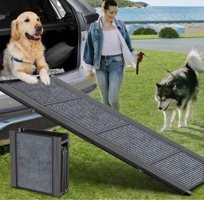 New Foldable Dog Ramp 63" Long & 17" Wide. Dog Ramp for Large Dogs Non Slip