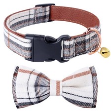 Dog Collar with Bow Tie Adjustable Pet Collar with Stylish Pattern Design