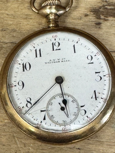 Vintage/Antique American Waltham Watch Co Gold Plated Pocket Watch Needs TLC