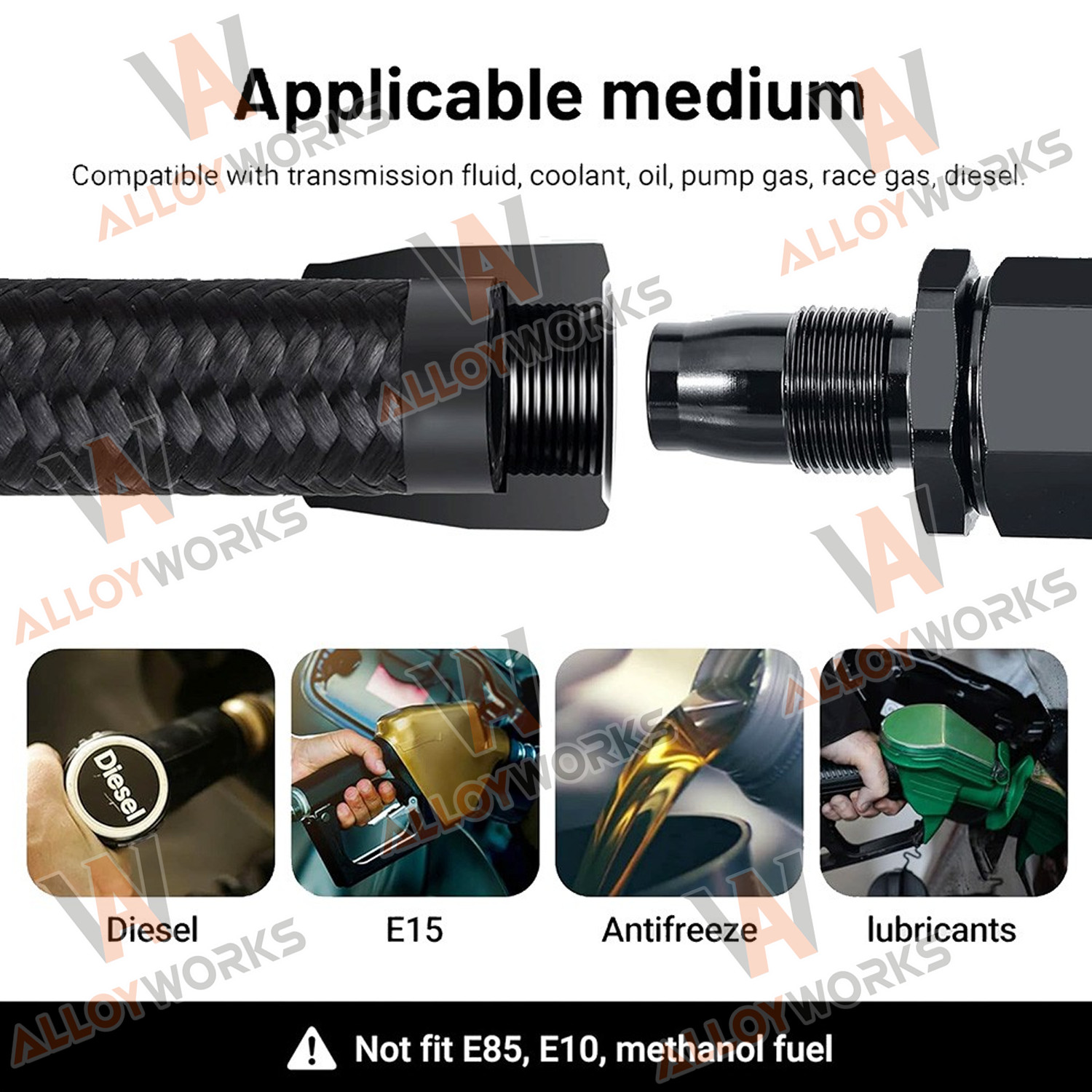 -6AN 20FT Fuel Line Kit 6AN Nylon Braided Fuel Line Hose Fitting Kit CPE Quality