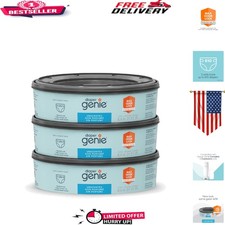 Max Odor Lock Diaper Pail Refills 270 Count 3-Pack Holds 810 Newborn Diapers