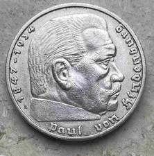 (48) 5 Deutsche Reichsmark 900/1000 Silber 1936 Paul von Hindenburg, gekapselt