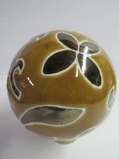 Ceramic Decorative Carpet Ball  5" Brown Tan White Coloration Ships Free