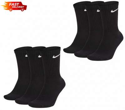 MENS/WOMENS NIKE  CREW SOCKS 3/6  PAIR PACK - CREW SPORTS BLACK