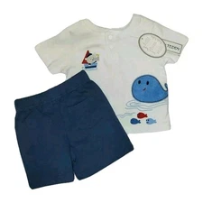 6-9 Month Koala Baby 2 Piece Whale top & shorts Set NWT