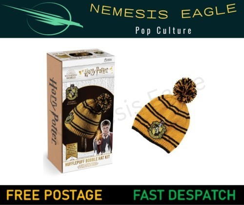HARRY POTTER WIZARDING WORLD HUFFLEPUFF HOUSE BOBBLE HAT  KIT HERO COLLECTOR NEW