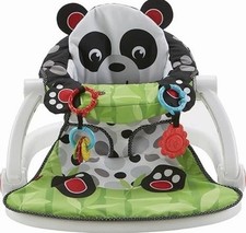 Fisher-Price Sit-Me-Up Floor Seat Panda Portable Foldable Toy Bar Infant